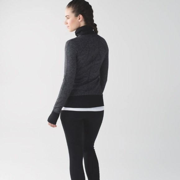 Lululemon Runderful 1/2 Zip Mini Check Pique Black Heathered Black / Black - Picture 2 of 16